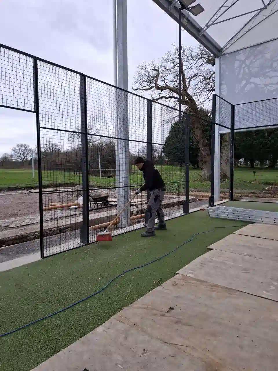 Padel World Company team working on construction 8